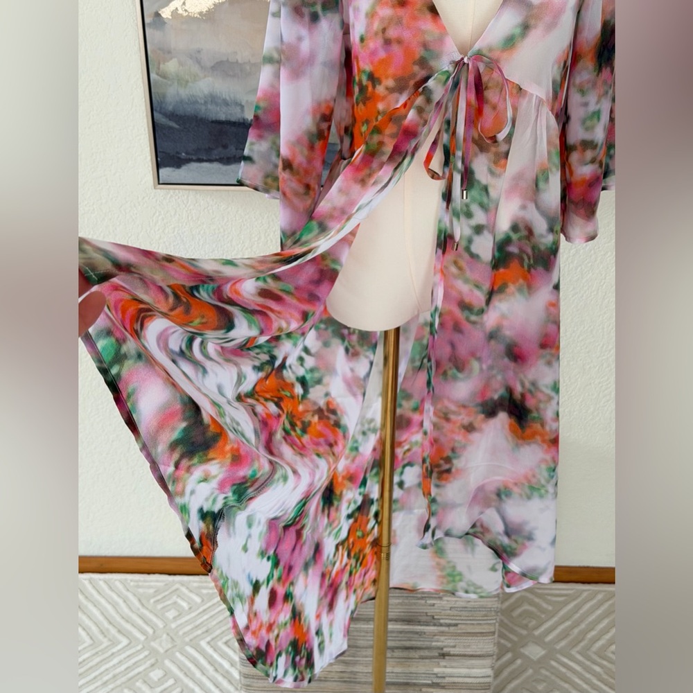 Like Mynded Elegant Floral Watercolor Swim Coverup - Picture 13 of 16